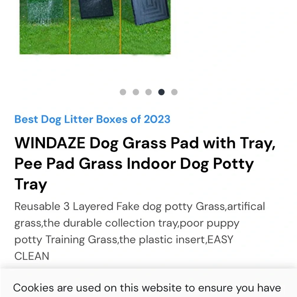 Dog Potty Grass Indoor/Outdoor Artificial Grass Patch 20width x 25” L reusable